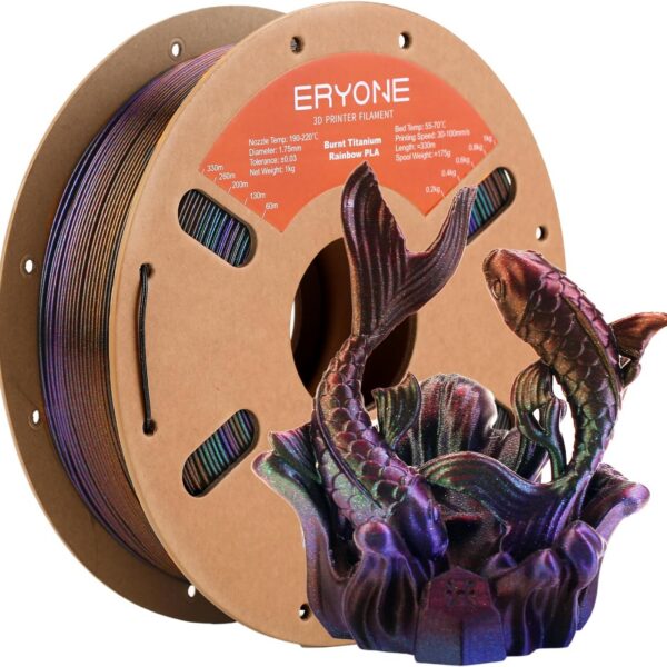 PLA Burnt Titanium Rainbow 1KG (1.75mm) - ERYONE