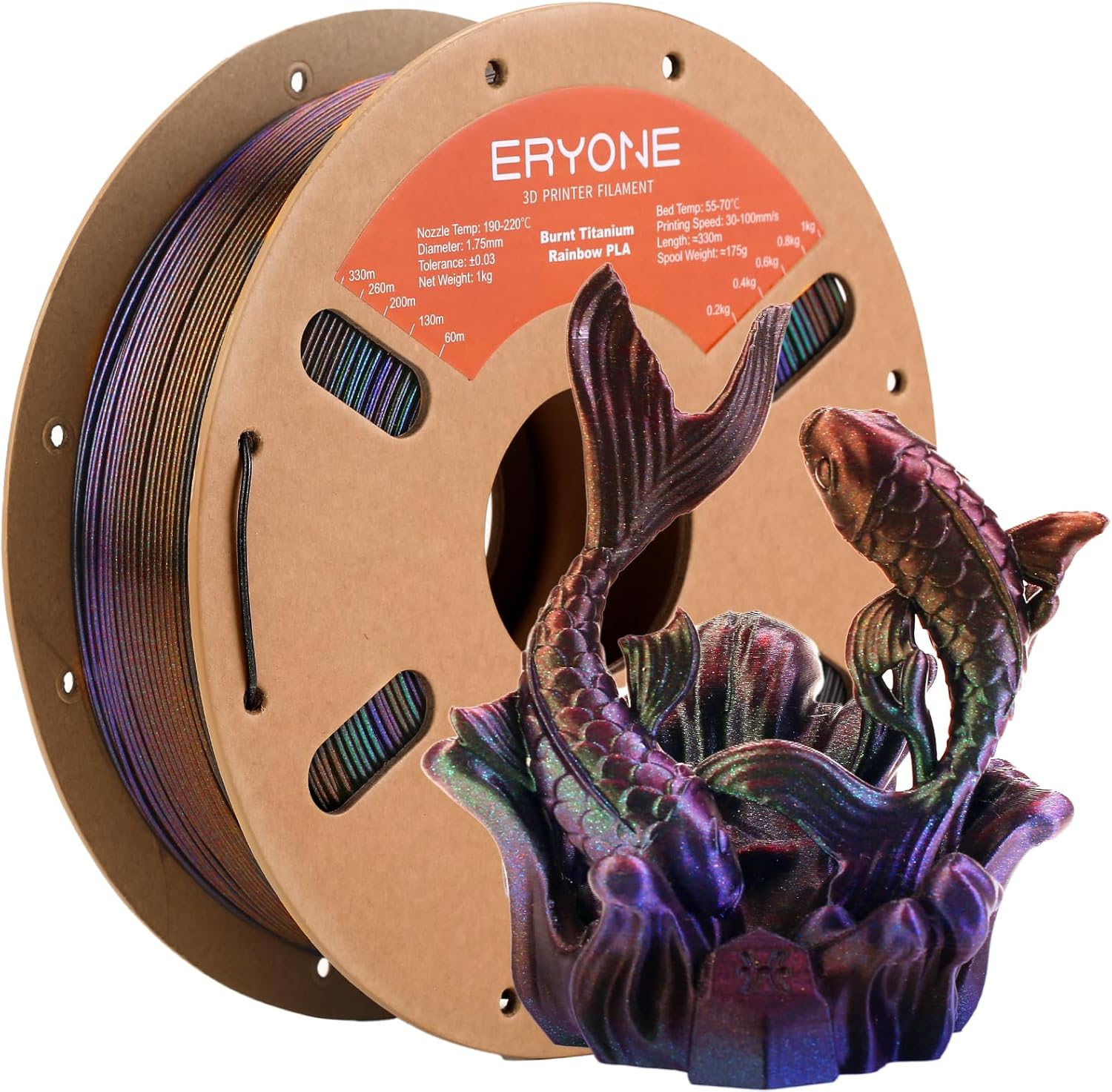 PLA Burnt Titanium Rainbow 1KG (1.75mm) - ERYONE